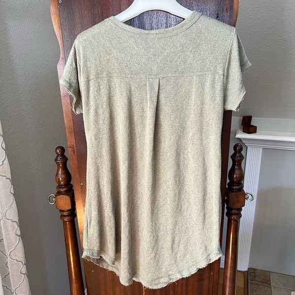 Bobeau Studded Top Knit Tee in Olive Green Size Small USA made - Picture 5 of 10